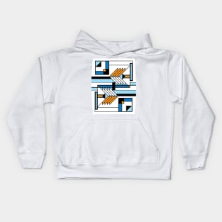 Mid Century Modern Prairie Blues Kids Hoodie